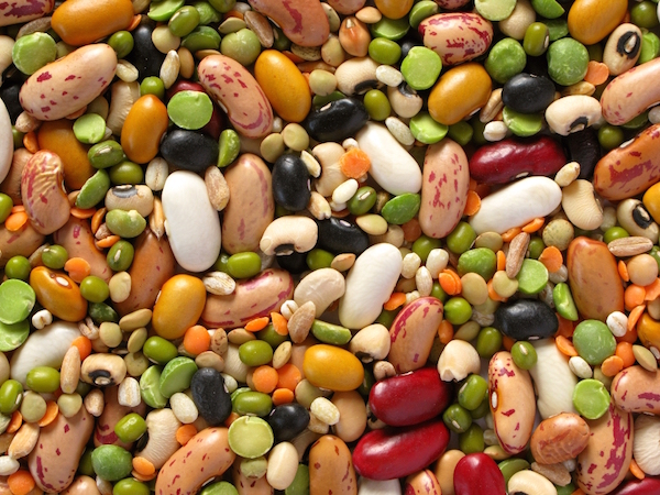 close-up of dried legumes and cereals
